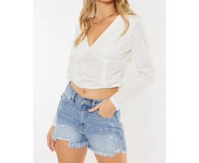 Kancan Jessa High Rise Shorts In Medium Wash In Multi