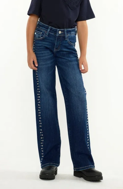Kancan Kids'  Jolie Mid Rise Slim Wide Jeans In Blue