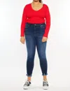 Kancan Journey Ultra High Rise Ankle Skinny Jeans - Plus In Dark Wash In Blue
