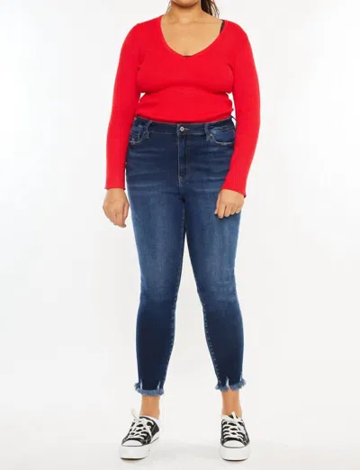Kancan Journey Ultra High Rise Ankle Skinny Jeans - Plus In Dark Wash In Blue