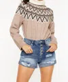 Kancan Odyssey Ultra High Rise Shorts In Medium Wash In Blue