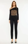 Kancan Jovi Essentials High Rise Cigarette Leg Jeans In Black