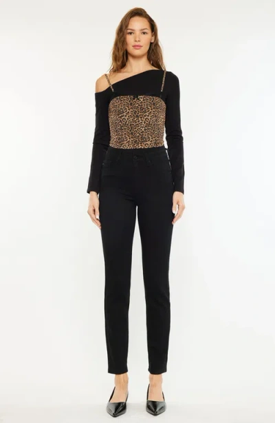 Kancan Jovi Essentials High Rise Cigarette Leg Jeans In Black
