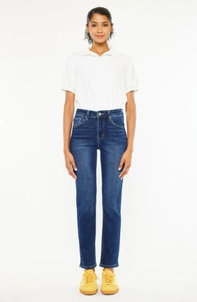 Kancan Jovi Essentials High Rise Cigarette Leg Jeans In Blue