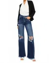 Kancan Jules Ultra High Rise 90's Flare Jeans In Dark Blue Wash In Blue