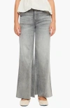 Kancan Kaitlyn High Rise Cropped Palazzo Jeans In Gray