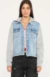 Kancan Karine Denim Hoodie Jacket In Blue
