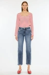 Kancan Kathrine Essentials High Rise Slim Straight Leg Jeans In Blue
