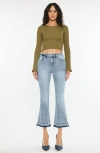 Kancan Kayla High Rise Cropped Flare Jeans In Blue