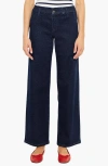 Kancan Kayla High Rise Trouser Wide Leg Jeans In Blue