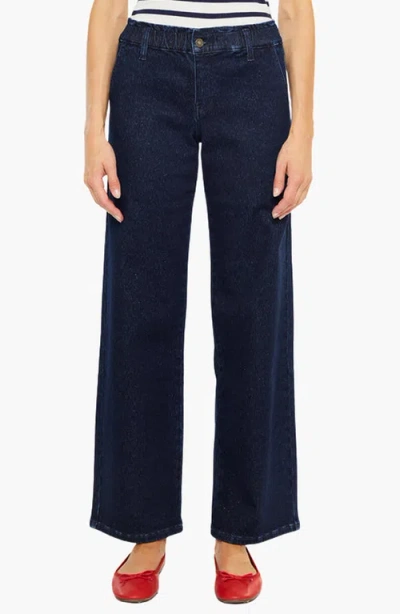 Kancan Kayla High Rise Trouser Wide Leg Jeans In Blue