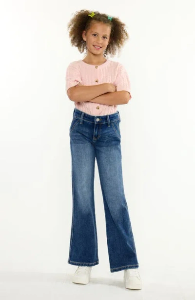 Kancan Kids'  Kayleen Mid Rise Wide Flare Jeans In Blue