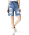 Kancan Kellie High Rise 90‚äôs Boyfriend Shorts In Blue In Blue
