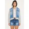 Kancan Kenzie Denim Hoodie Jacket In Blue
