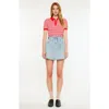 Kancan Kerro High Rise Midi Skater Skirt In Blue