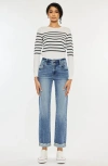 Kancan Kianna Essentials High Rise Slim Straight Leg Jeans In Blue