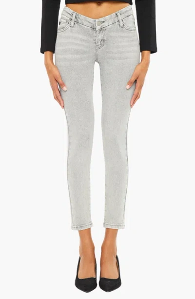 Kancan Kiara Mid Rise Ankle Skinny Jeans In Gray