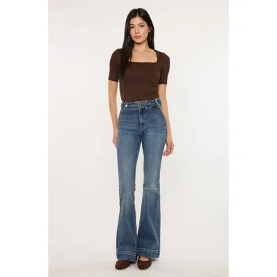 Kancan Kiery High Rise Flare Jeans In Blue