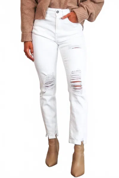 Kancan Kimmie Distressed Jeans In White