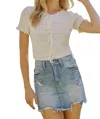 Kancan Kinsley Mini Skirt In Medium Wash In Multi
