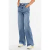 Kancan Kitty High Rise Mini Straight Leg Jeans In Blue