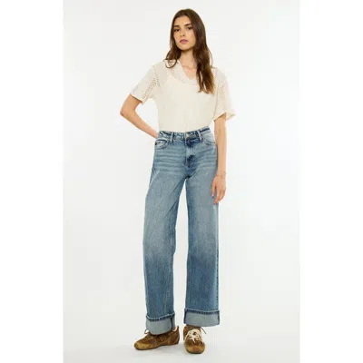 Kancan Lani Essentials 90s Low Rise Relaxed Straight Jeans In Dark Wash