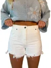 Kancan Layla Denim Shorts In White In White