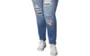 Kancan Leopard Patch Classic Skinny Jeans - Plus In Medium Wash In Multi