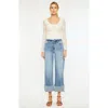Kancan Leslie Essentials High Rise Crop Wide Leg Jeans In Blue