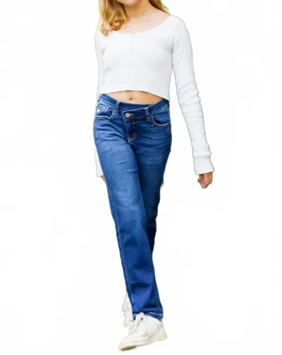 Kancan Kids' Li'l Mid Rise Straight Jeans In Blue