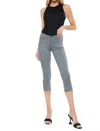 Kancan Lilian Mid Rise Capris In Gray In Grey