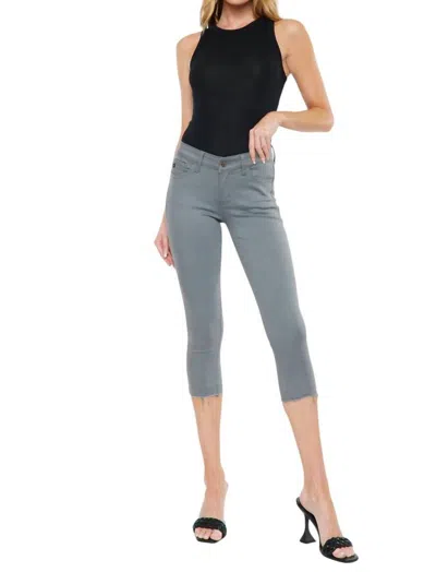 Kancan Lilian Mid Rise Capris In Gray In Grey