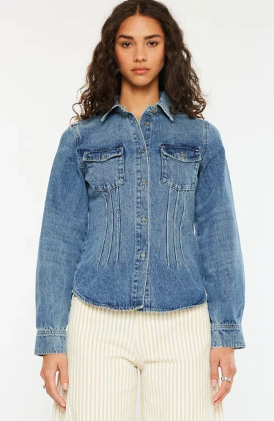 Kancan Loreen Western Fitted Shirt In Blue