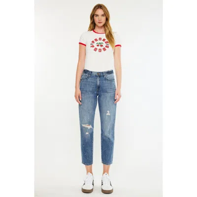Kancan Lorelei Ultra High Rise Mom Jeans In Blue