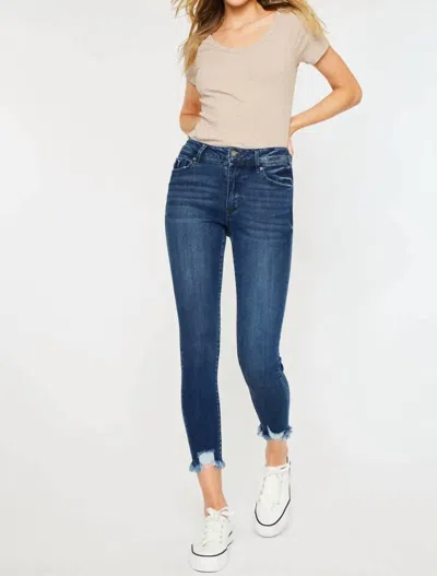 Kancan Lucia High Rise Ankle Skinny Jeans In Dark Wash