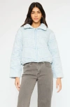Kancan Luciana Denim Puffer Jacket In Blue