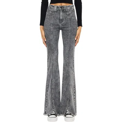 Kancan Lucine High Rise Flare Jeans In Gray