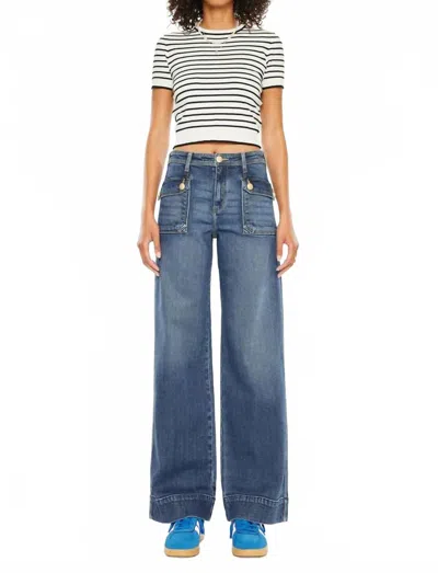 Kancan Luka High Rise Wide Leg Jean In Blue