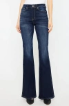 Kancan Laura Flare Jeans In Dark Stone Wash In Dark Wash
