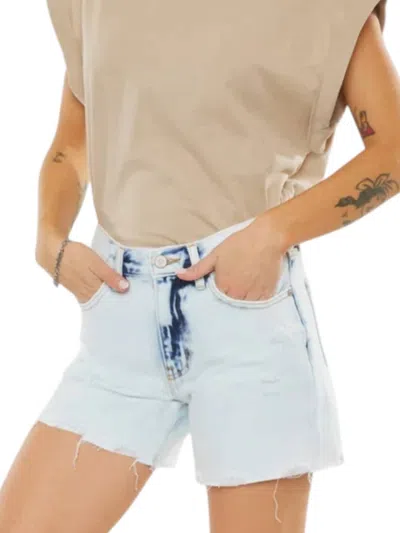 Kancan Luna Shorts In Light Acid Wash In Blue