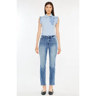 Kancan Maddy Essentials High Rise Slim Straight Leg Jeans In Blue