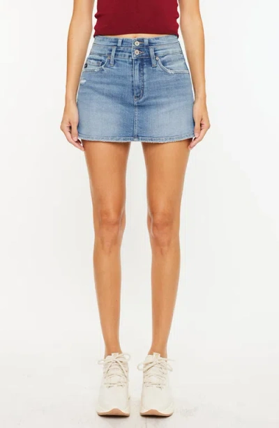 Kancan Maggie High Rise Skort In Medium Wash