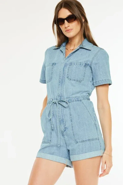 Kancan Mailene Denim Romper In Multi