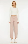 Kancan Mar High Rise Slim Barrel Jeans In Dusty Pink