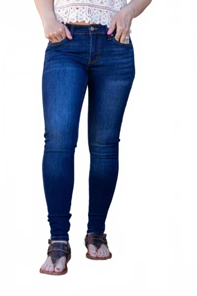 Kancan Maribell Skinny Jeans In Dark Blue