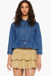 Kancan Marilou Peplum Denim Jacket In Blue