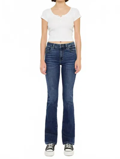 Kancan Marla High Rise Skinny Bootcut Jeans In Medium Wash In Blue
