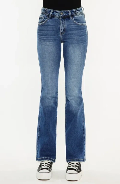 Kancan Marline Mid Rise Flare Jeans In Blue