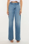 Kancan Marnie Ultra High Rise Wide Leg Trousers In Blue