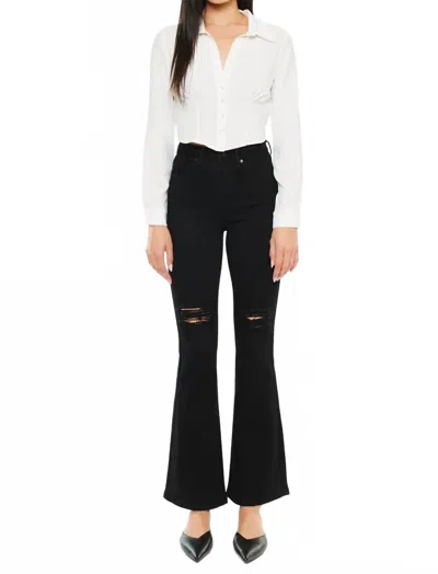 Kancan Mars High Rise Flare Jeans In Black